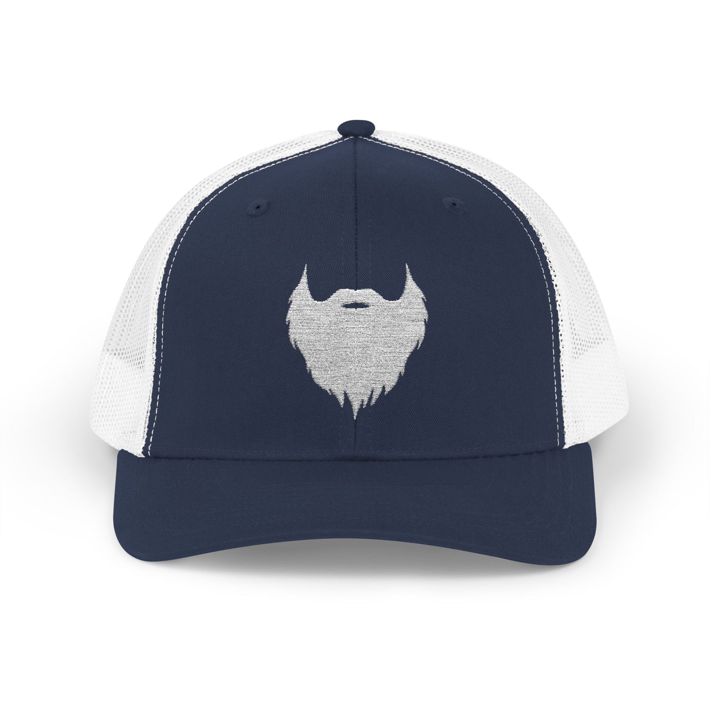 Beard Icon (Lg White) | Snapback Trucker Hat