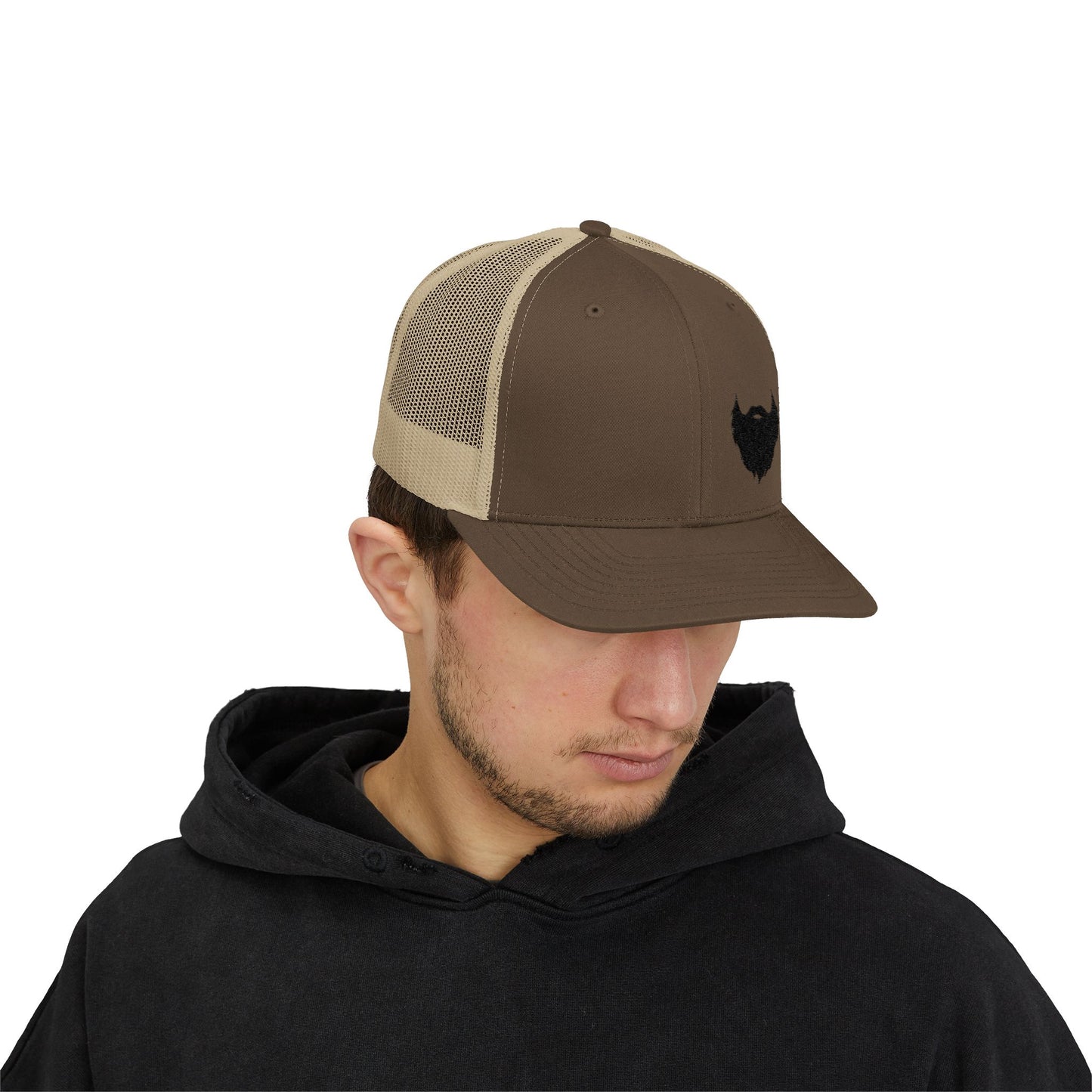 Beard Icon (Black) | Snapback Trucker Hat
