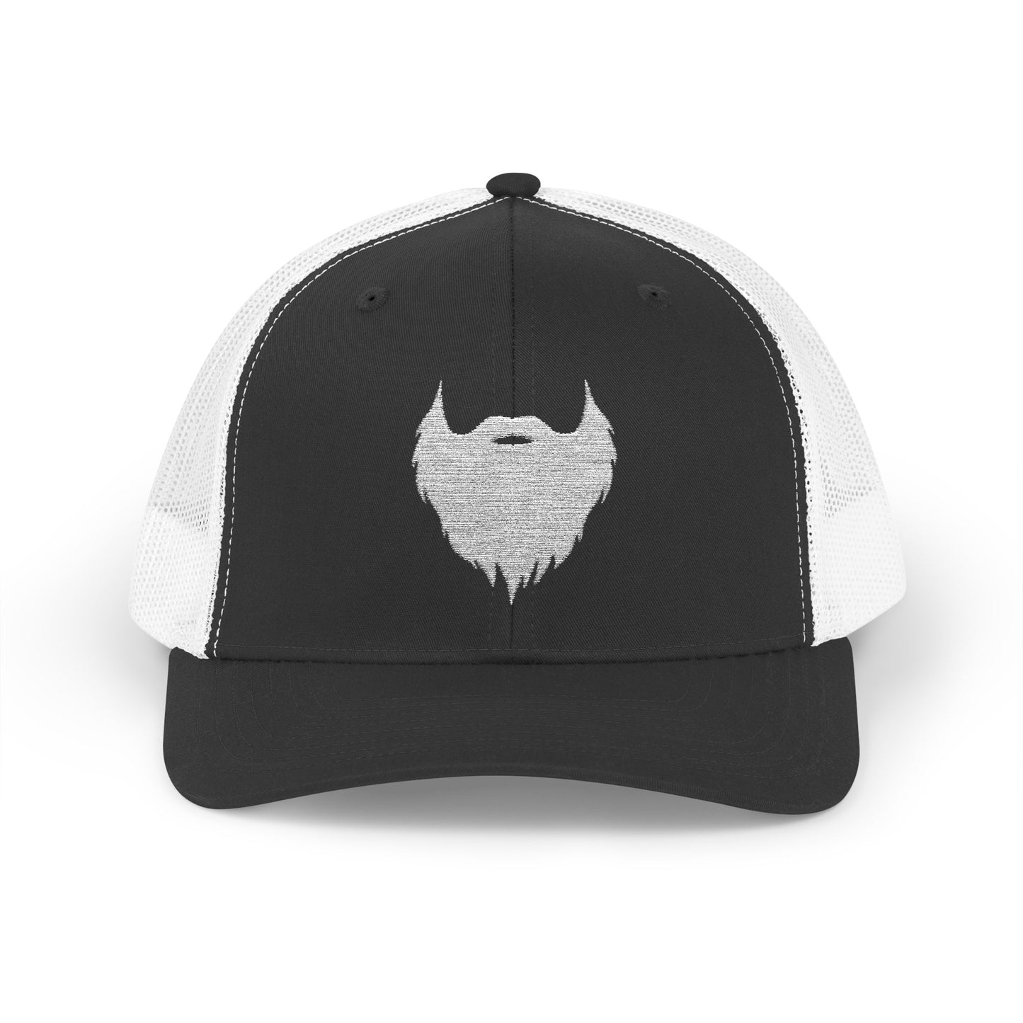Beard Icon (Lg White) | Snapback Trucker Hat