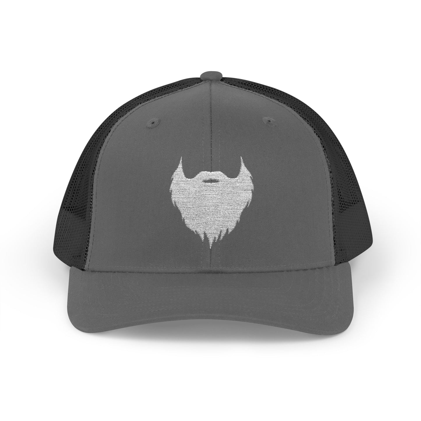 Beard Icon (Lg White) | Snapback Trucker Hat