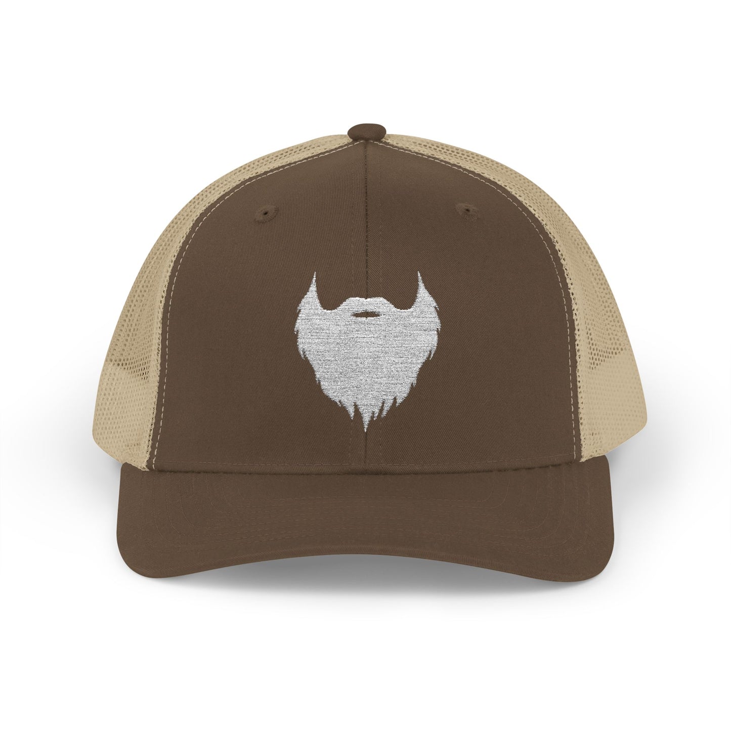 Beard Icon (Lg White) | Snapback Trucker Hat