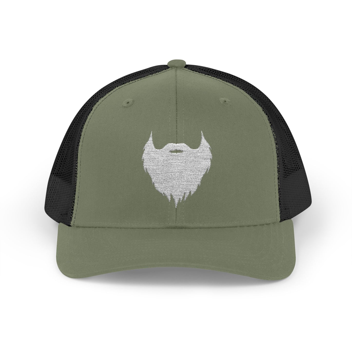 Beard Icon (Lg White) | Snapback Trucker Hat