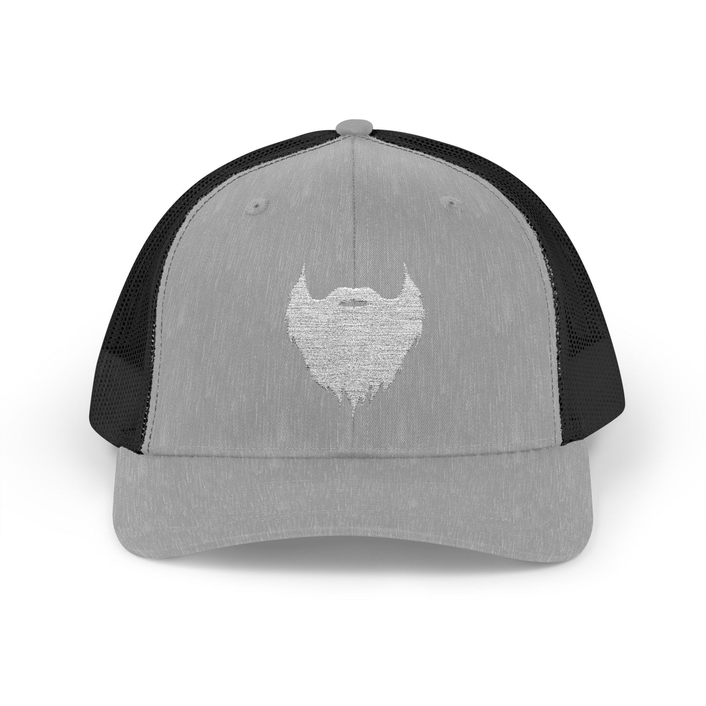 Beard Icon (Lg White) | Snapback Trucker Hat