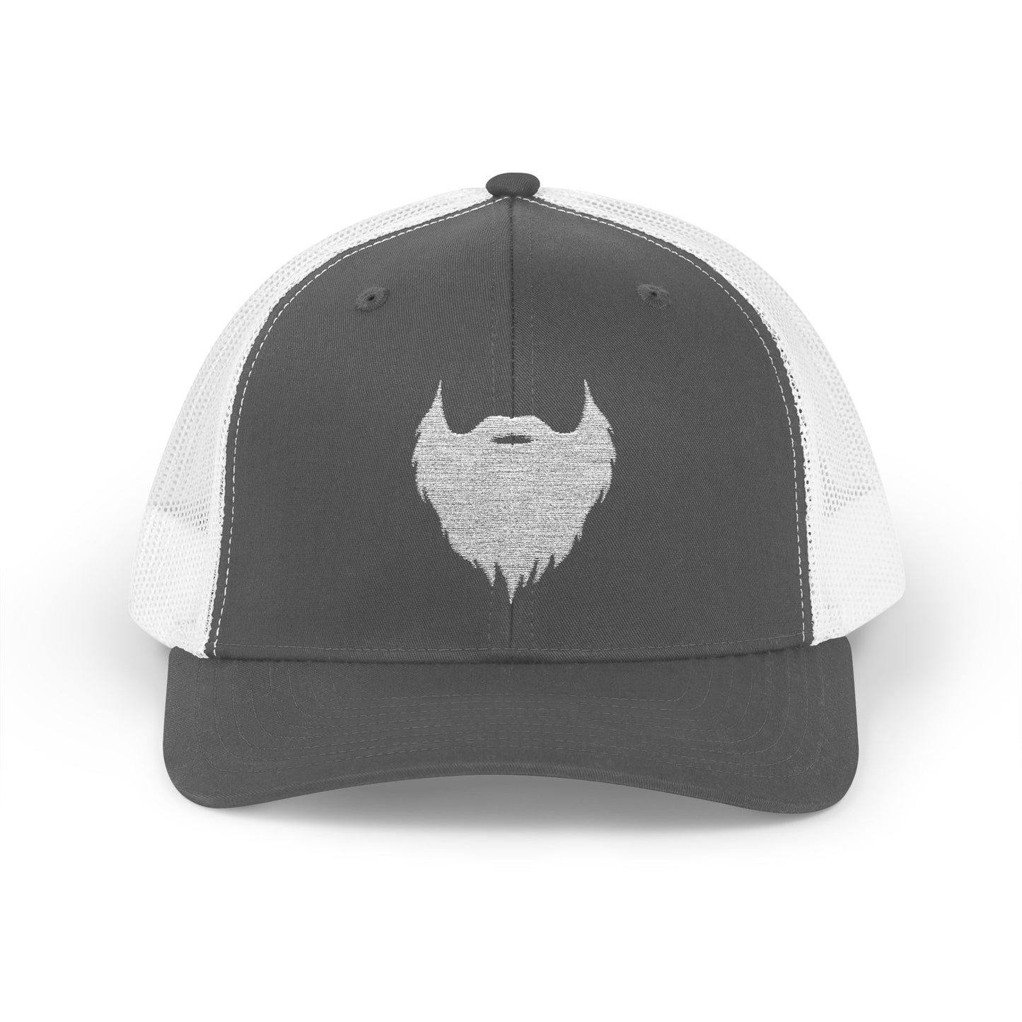 Beard Icon (Lg White) | Snapback Trucker Hat