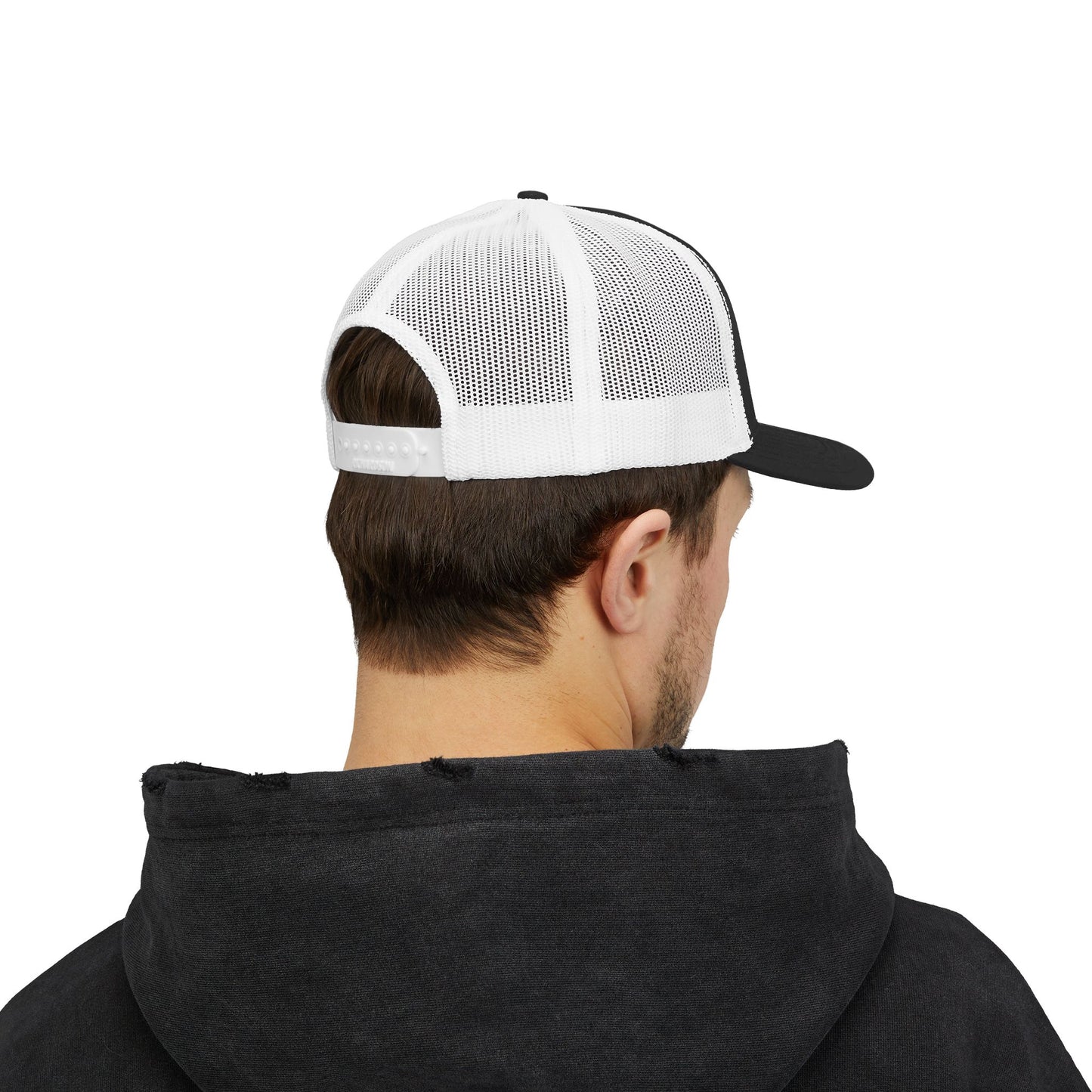Beard Icon (Lg White) | Snapback Trucker Hat