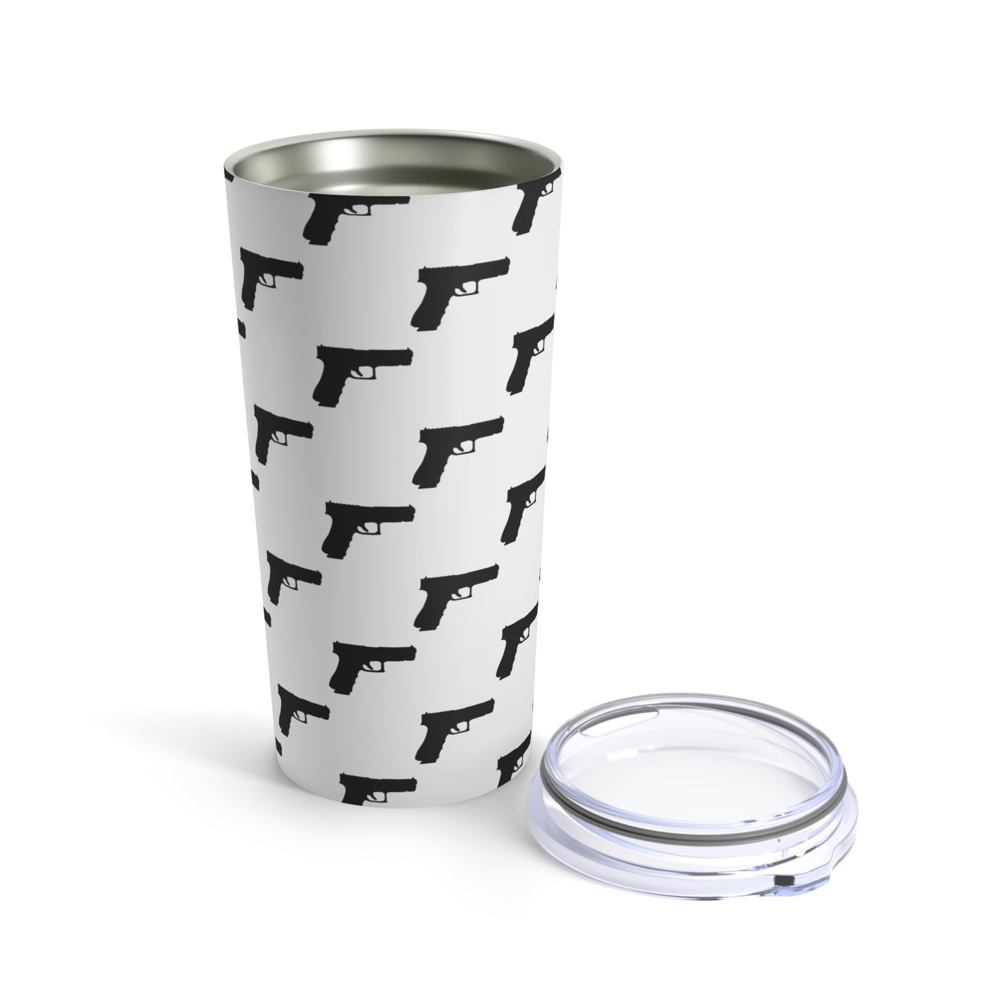 Handgun Pattern (White) | Stainless Steel Tumbler 20oz