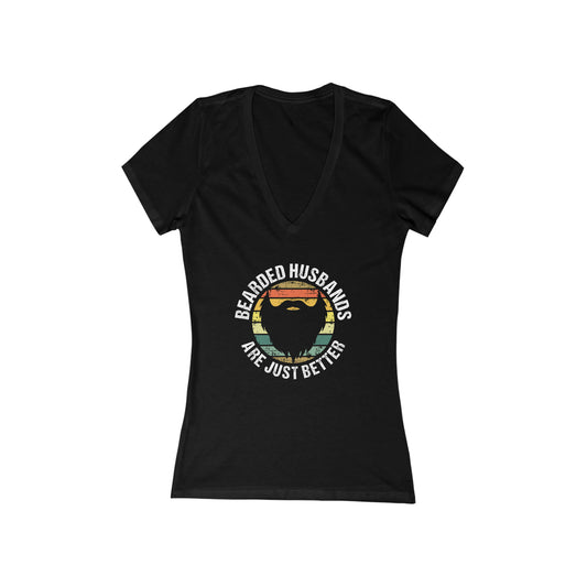 Bearded Husbands Are Just Better | Women's Deep V-Neck Tee