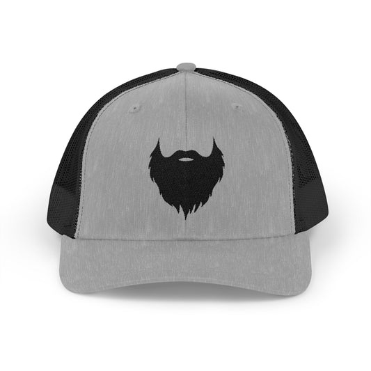 Beard Icon (Lg Black) | Snapback Trucker Hat