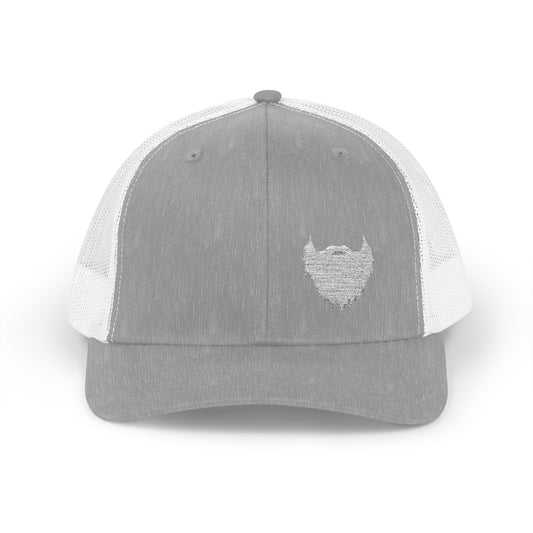 Beard Icon (White) | Snapback Trucker Hat