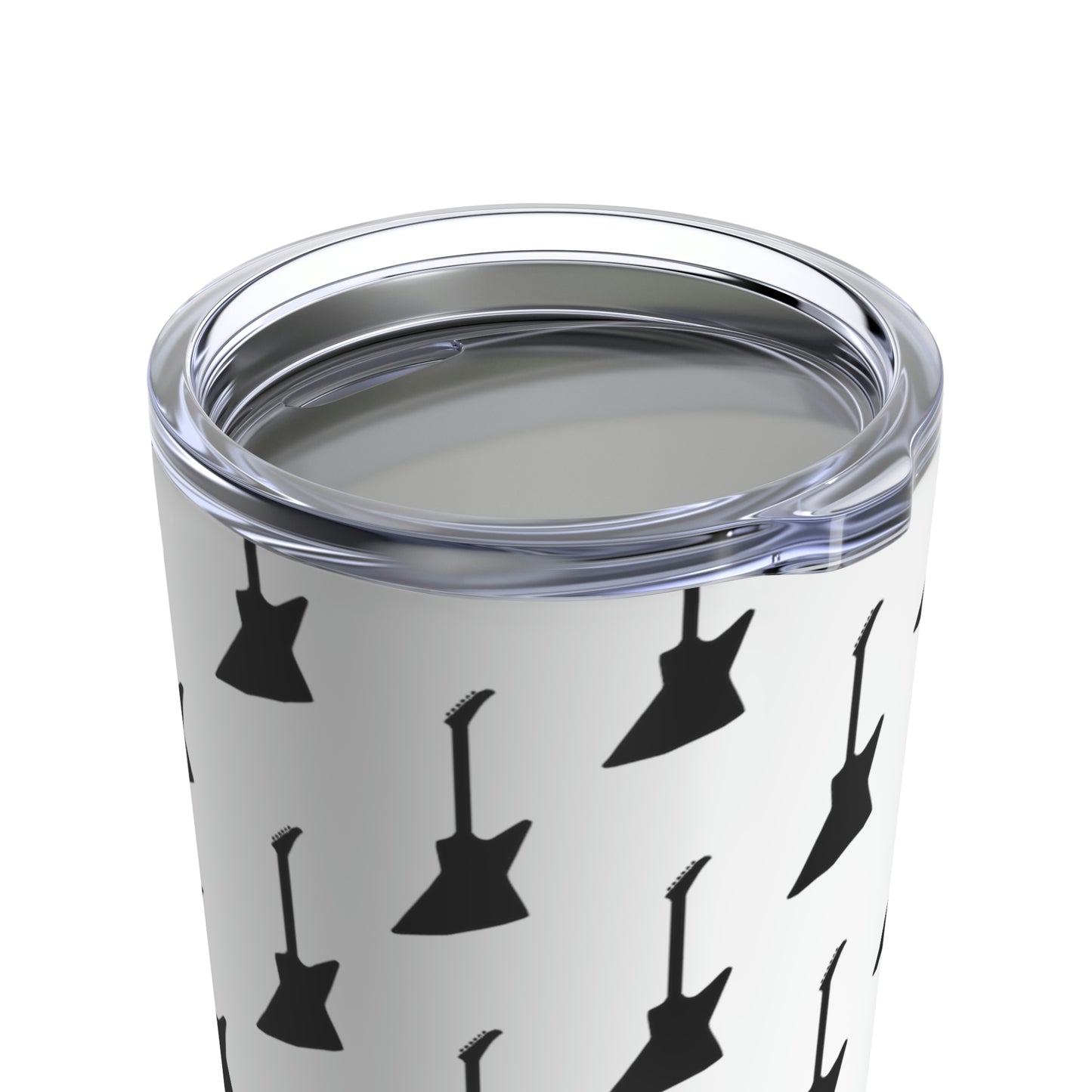 Explorer-Style Guitar Pattern (White) | Stainless Steel Tumbler 20oz