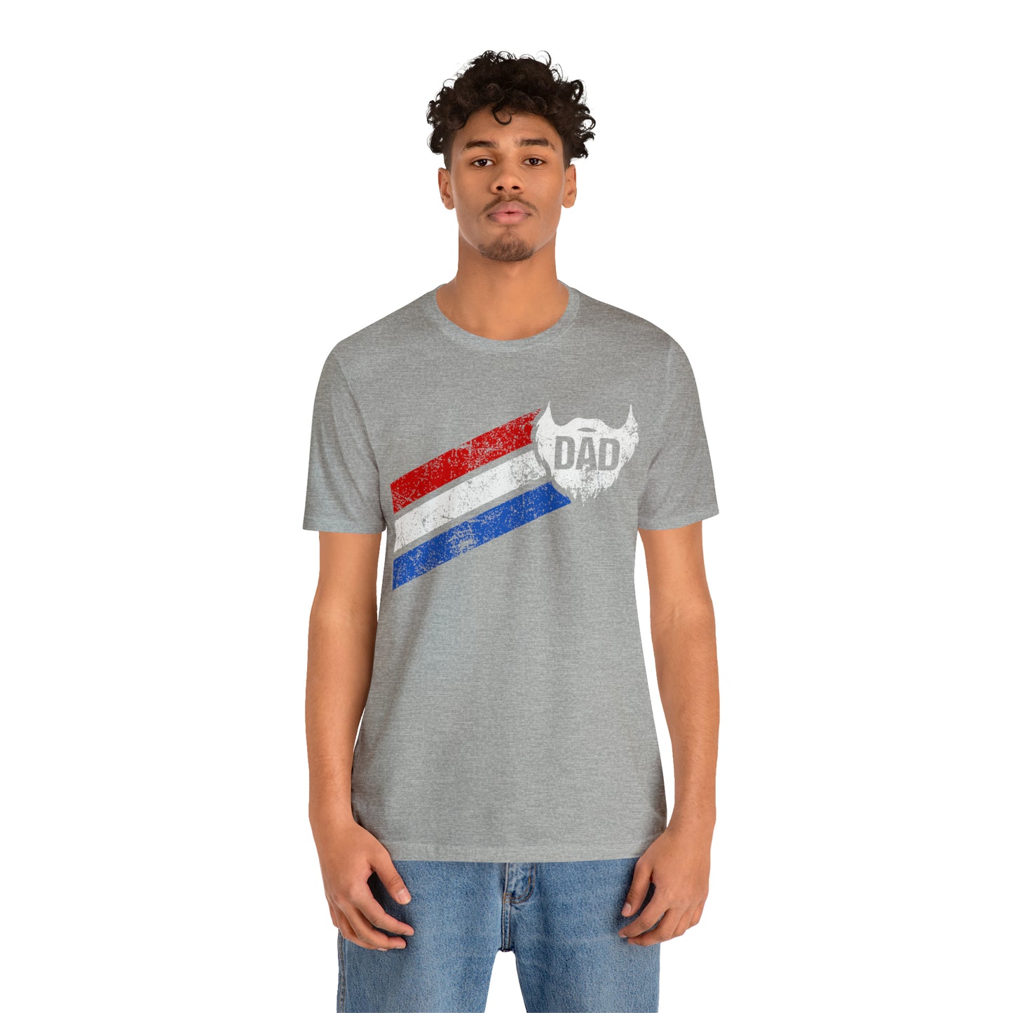 Dad Beard w/ Red, White & Blue Stripes | T-Shirt