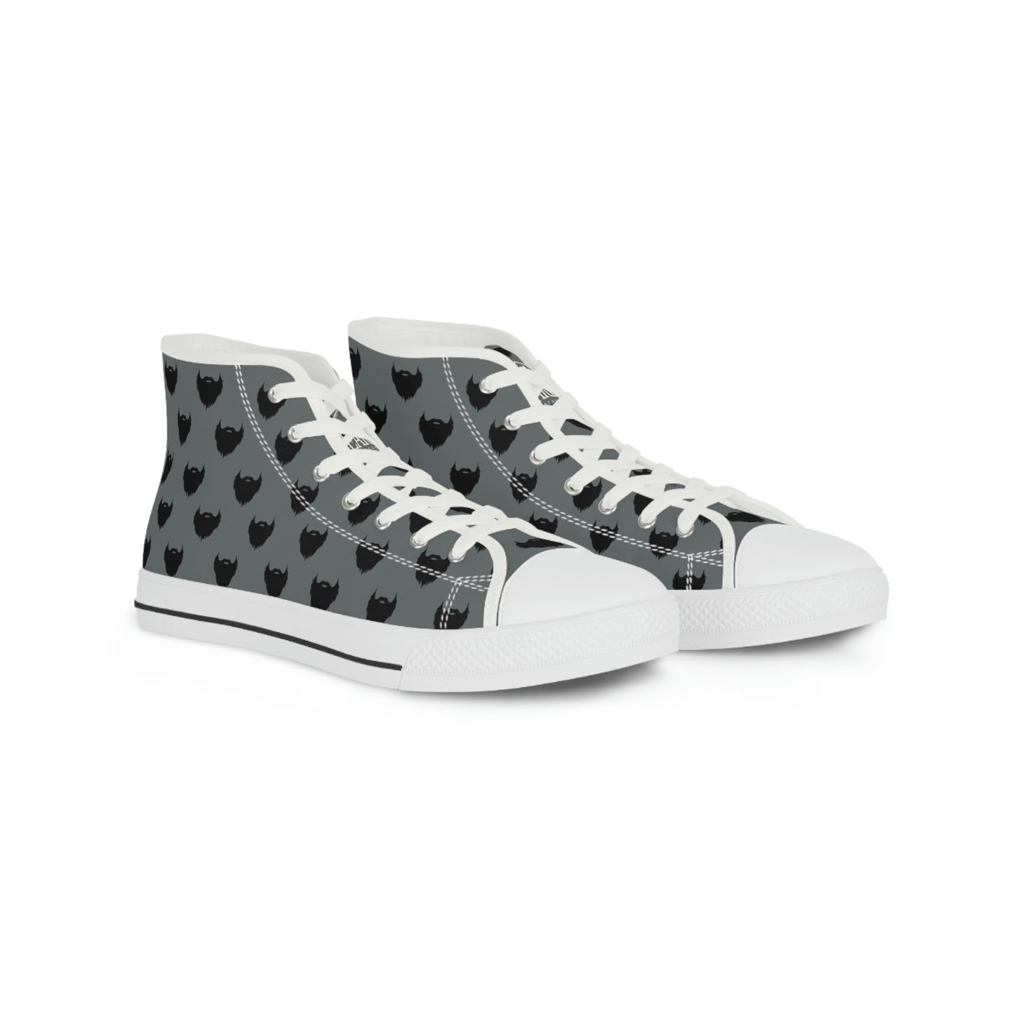 Beard Pattern - Grey | Men's High Top Sneakers