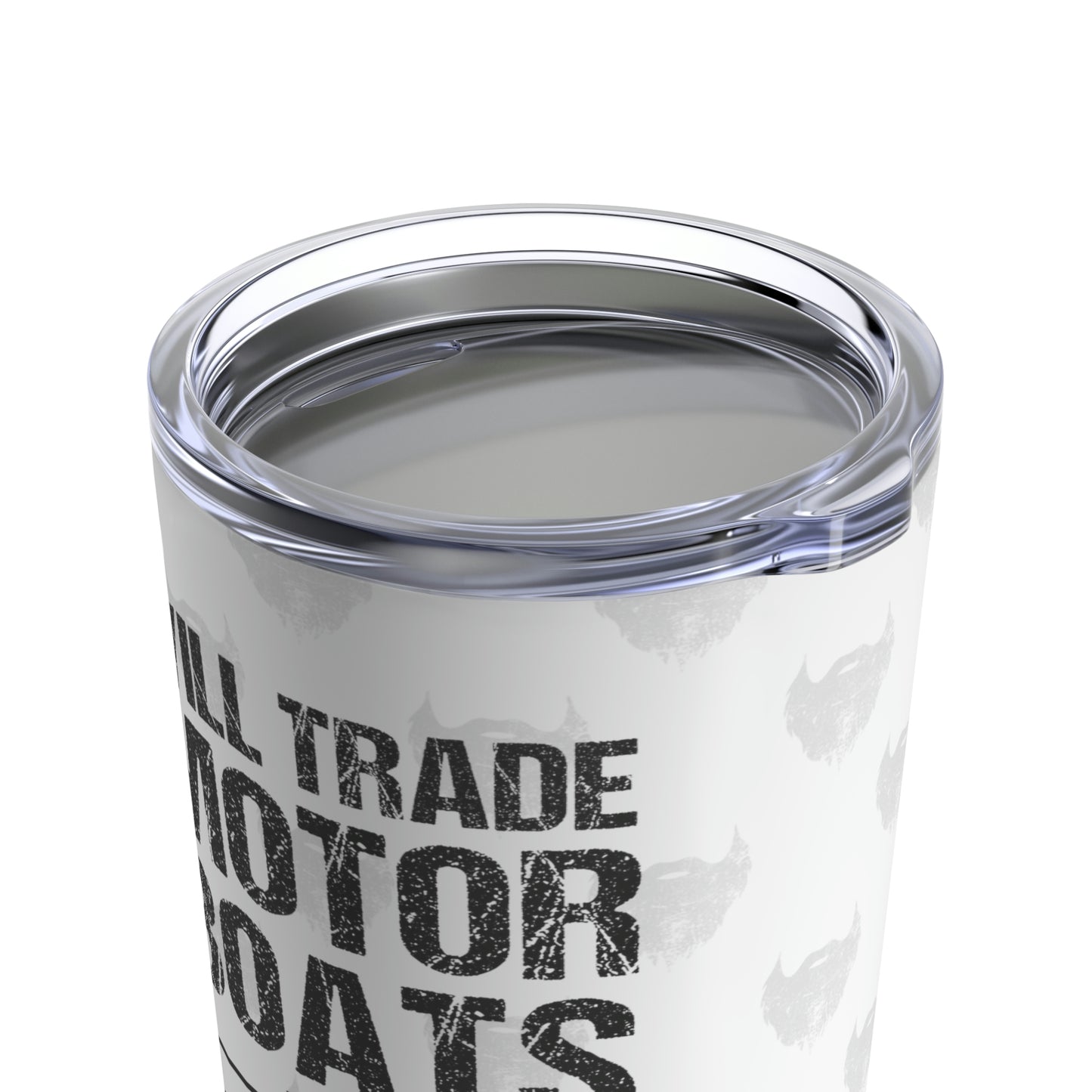 Motor Boats for Beard Strokes (White) | Stainless Steel Tumbler 20oz