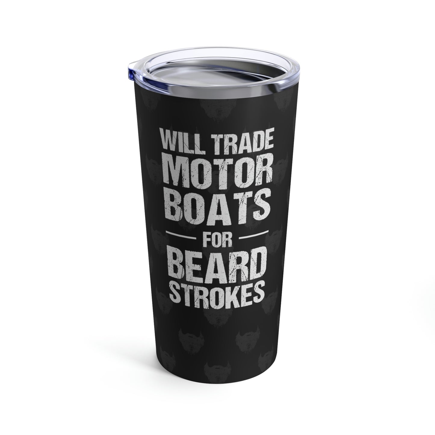 Motor Boats for Beard Strokes (Black) | Stainless Steel Tumbler 20oz