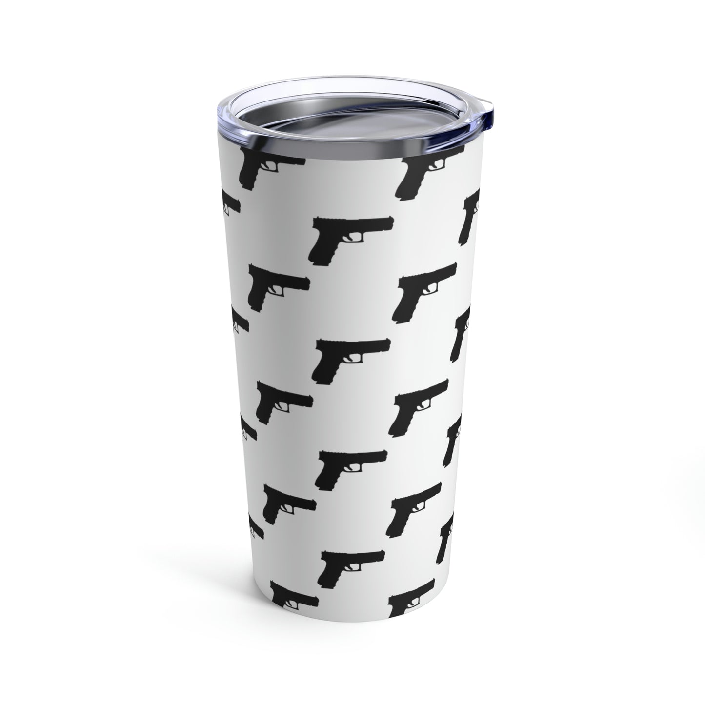 Handgun Pattern (White) | Stainless Steel Tumbler 20oz