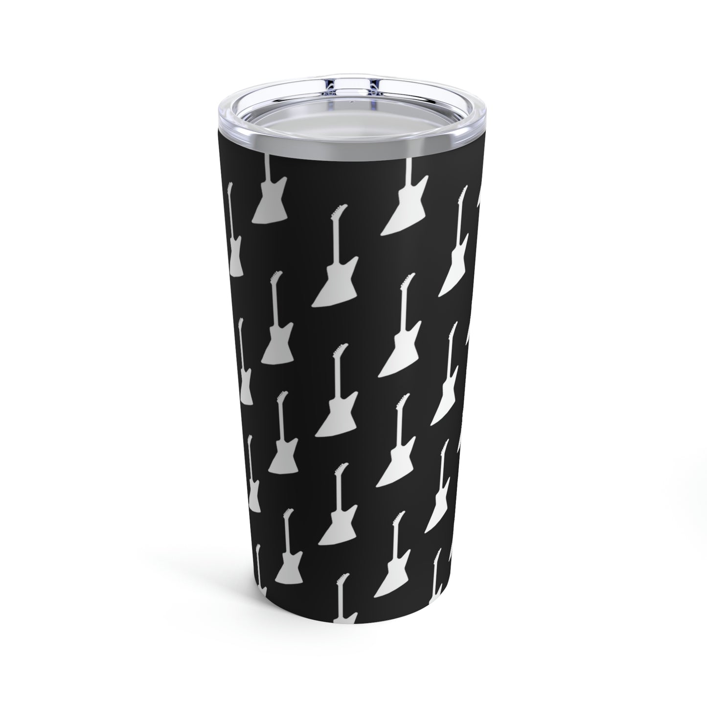 Explorer-Style Guitar Pattern (Black) | Stainless Steel Tumbler 20oz