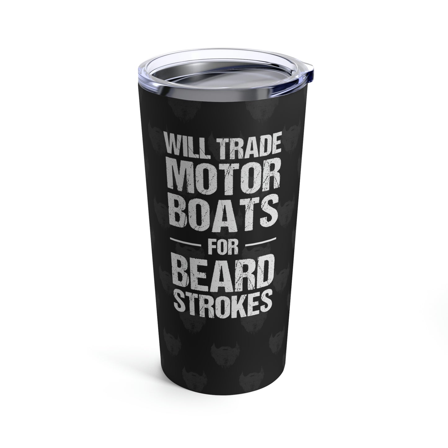 Motor Boats for Beard Strokes (Black) | Stainless Steel Tumbler 20oz