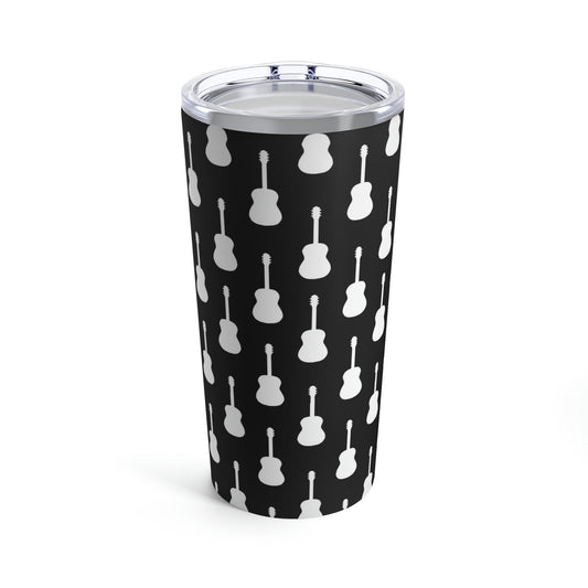 Acoustic Guitar Pattern (Black) | Stainless Steel Tumbler 20oz