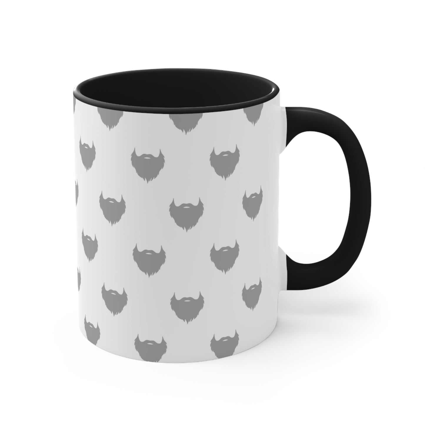 Beard Pattern (Grey) | Two-Tone 11 oz. Coffee Mug