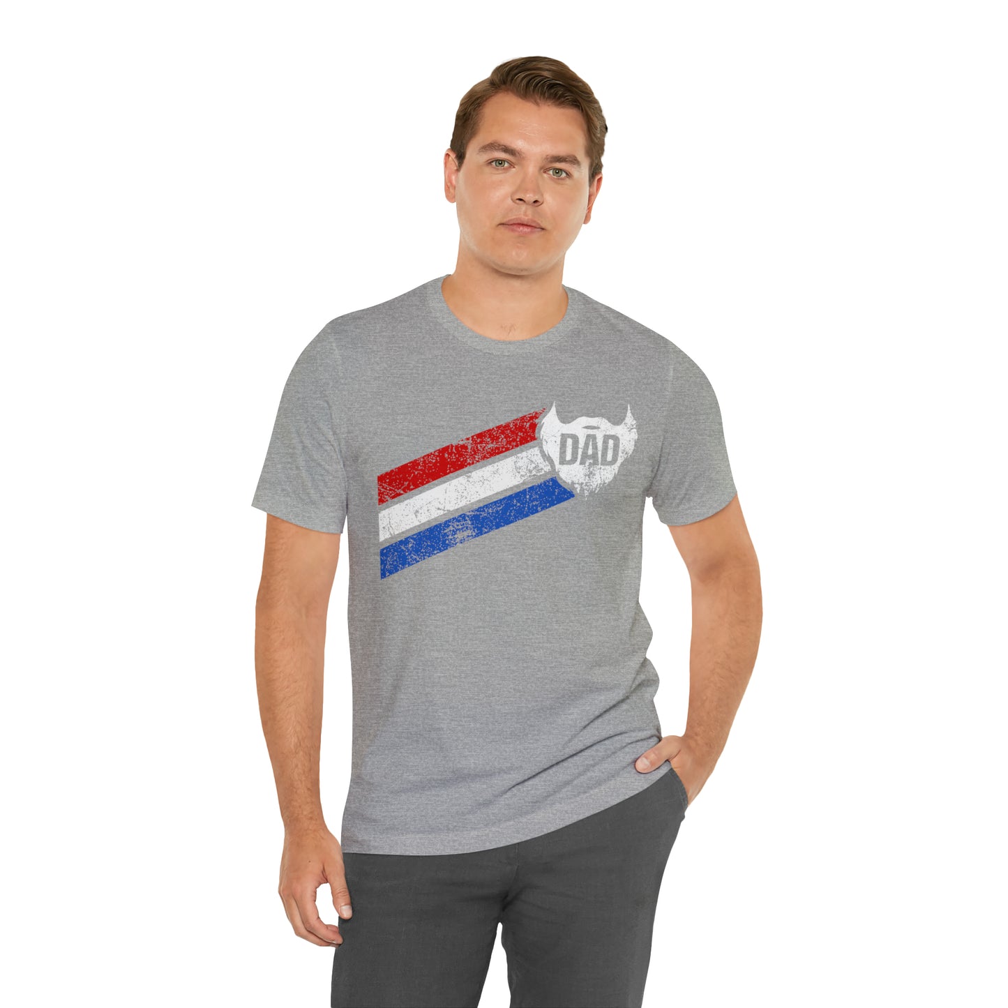 Dad Beard w/ Red, White & Blue Stripes | T-Shirt