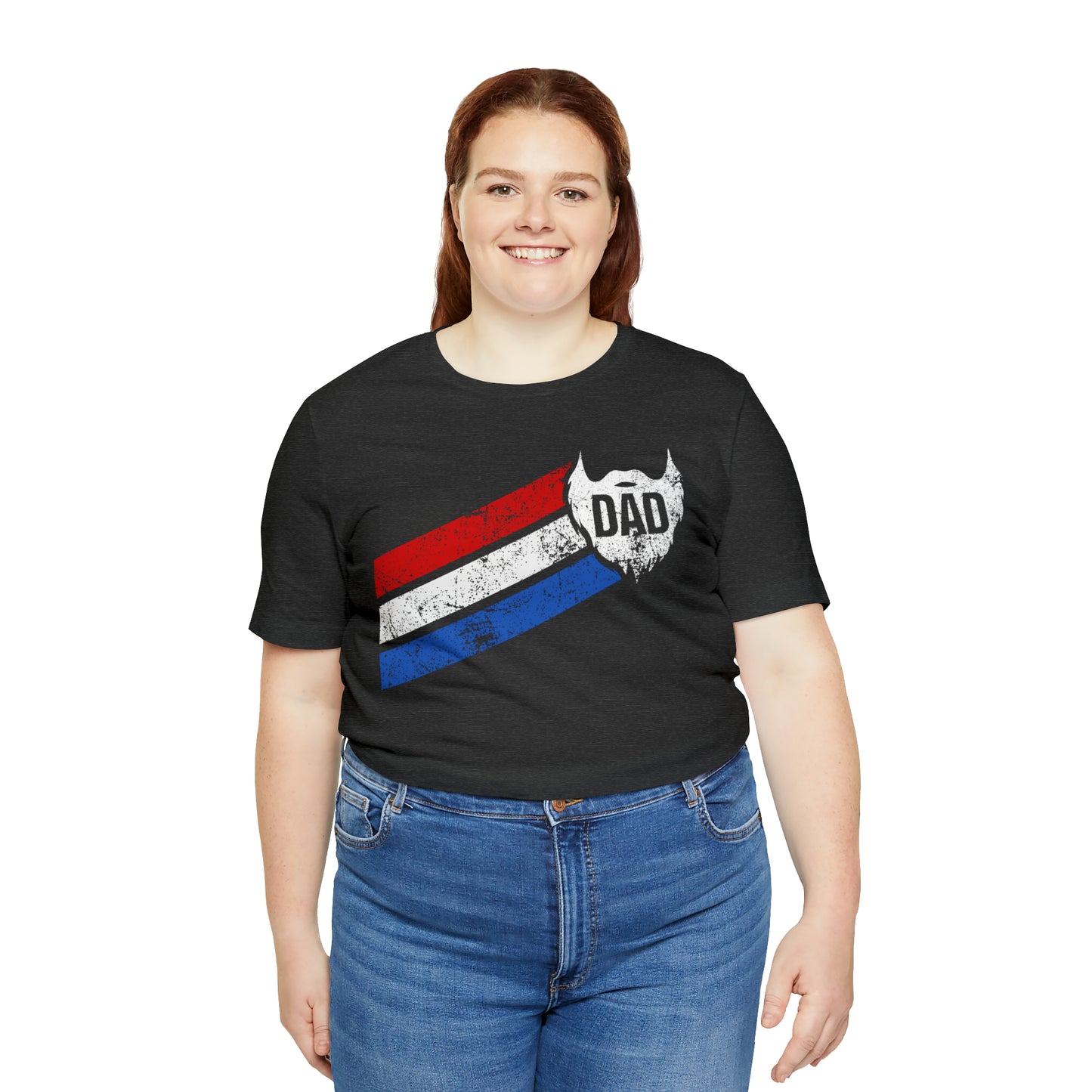 Dad Beard w/ Red, White & Blue Stripes | T-Shirt