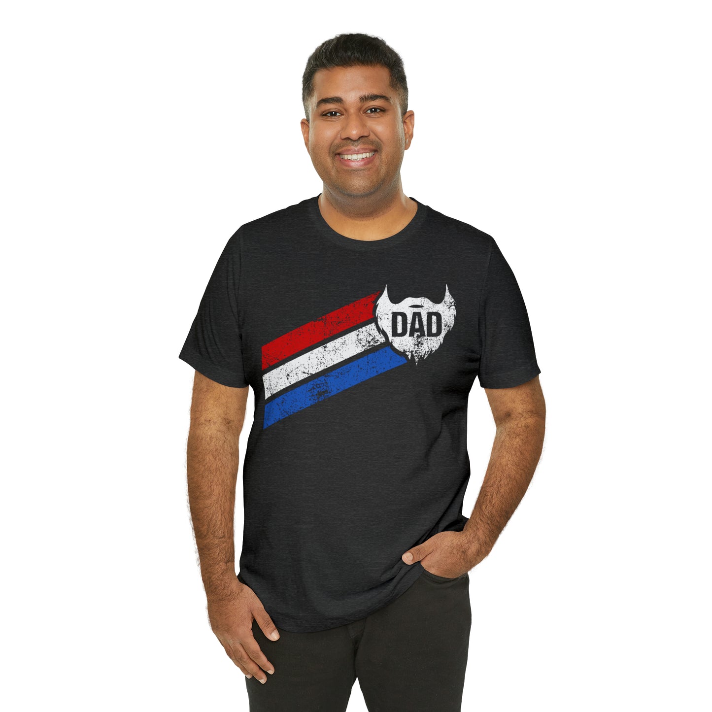 Dad Beard w/ Red, White & Blue Stripes | T-Shirt