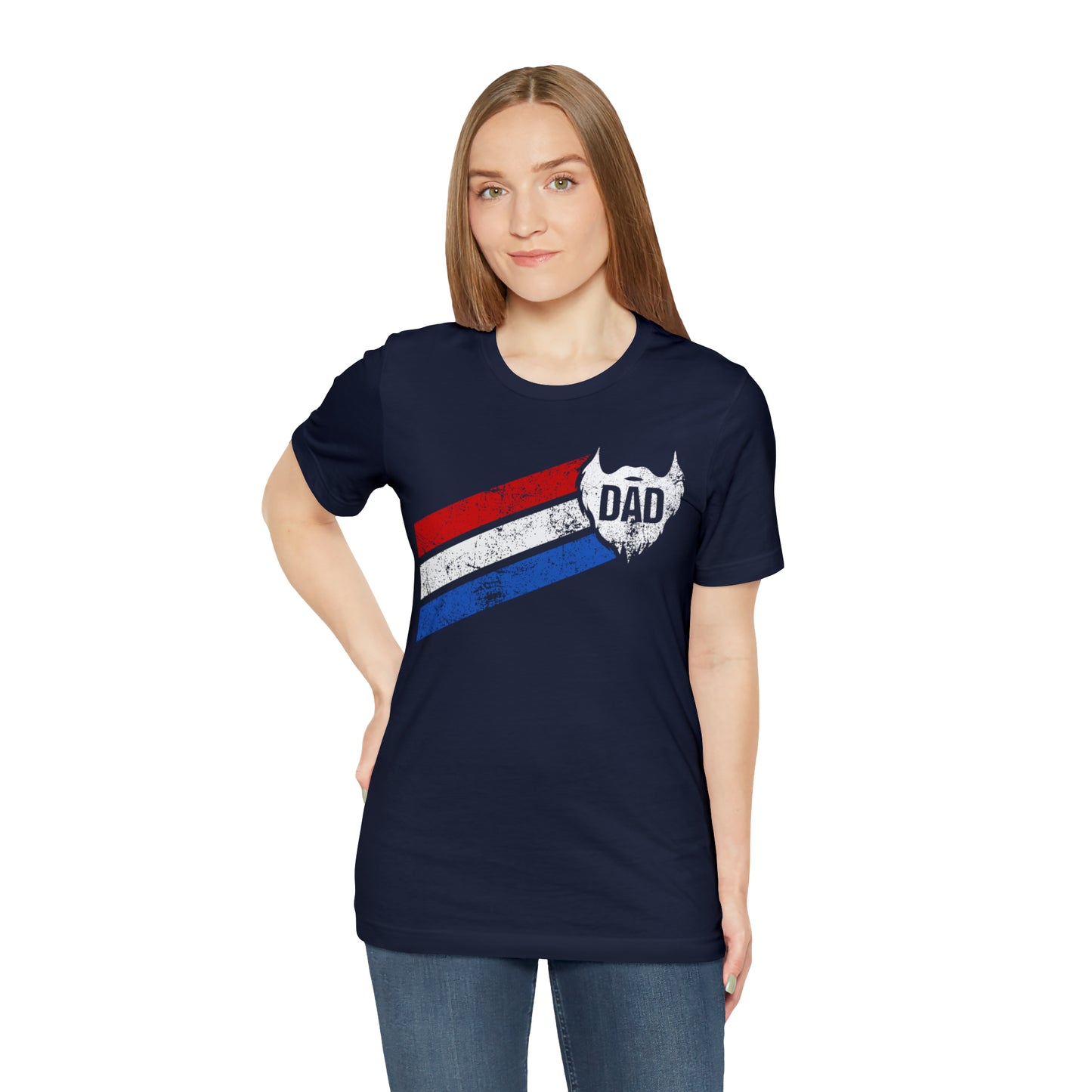 Dad Beard w/ Red, White & Blue Stripes | T-Shirt