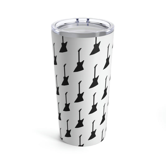 Explorer-Style Guitar Pattern (White) | Stainless Steel Tumbler 20oz