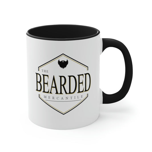 Bearded Mercantile Logo | Two-Tone 11 oz. Coffee Mug