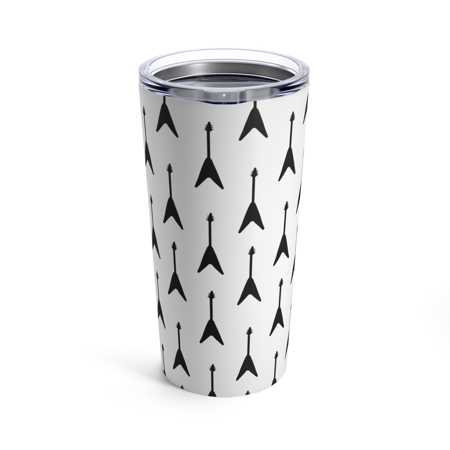 V-Style Guitar Pattern (White) | Stainless Steel Tumbler 20oz