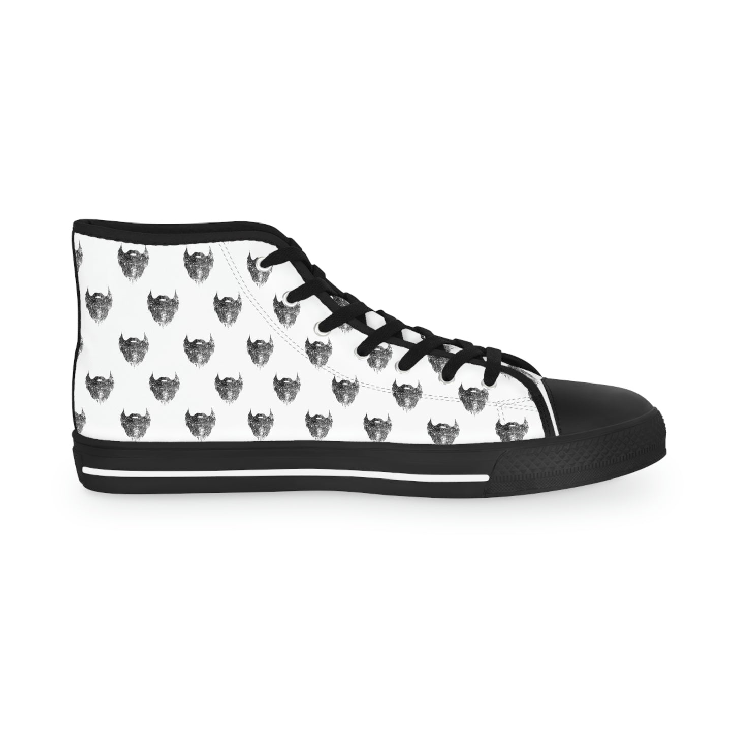 Distressed Beard Pattern - White | High Top