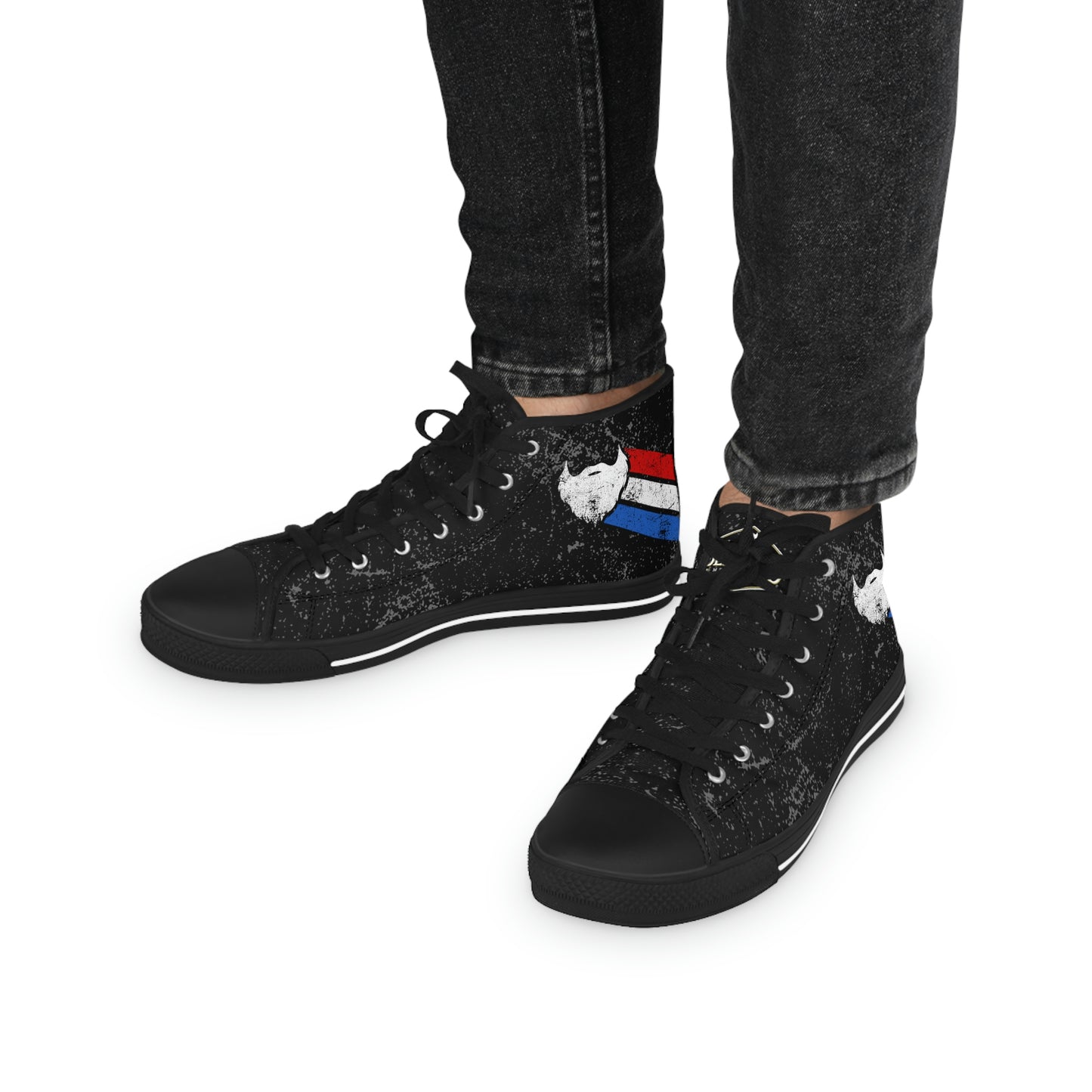 Beard w/Stripes (Distressed Black) | High Top