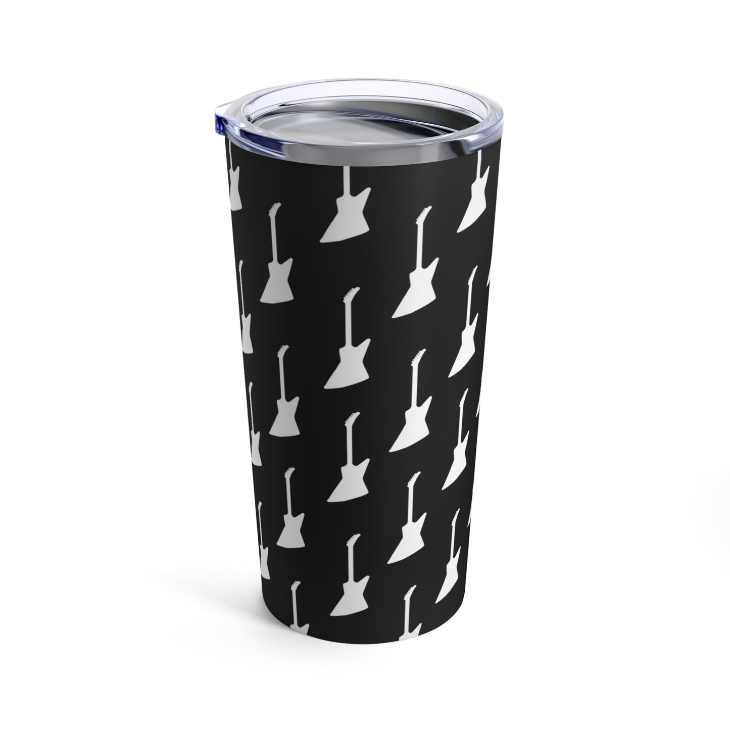 Explorer-Style Guitar Pattern (Black) | Stainless Steel Tumbler 20oz