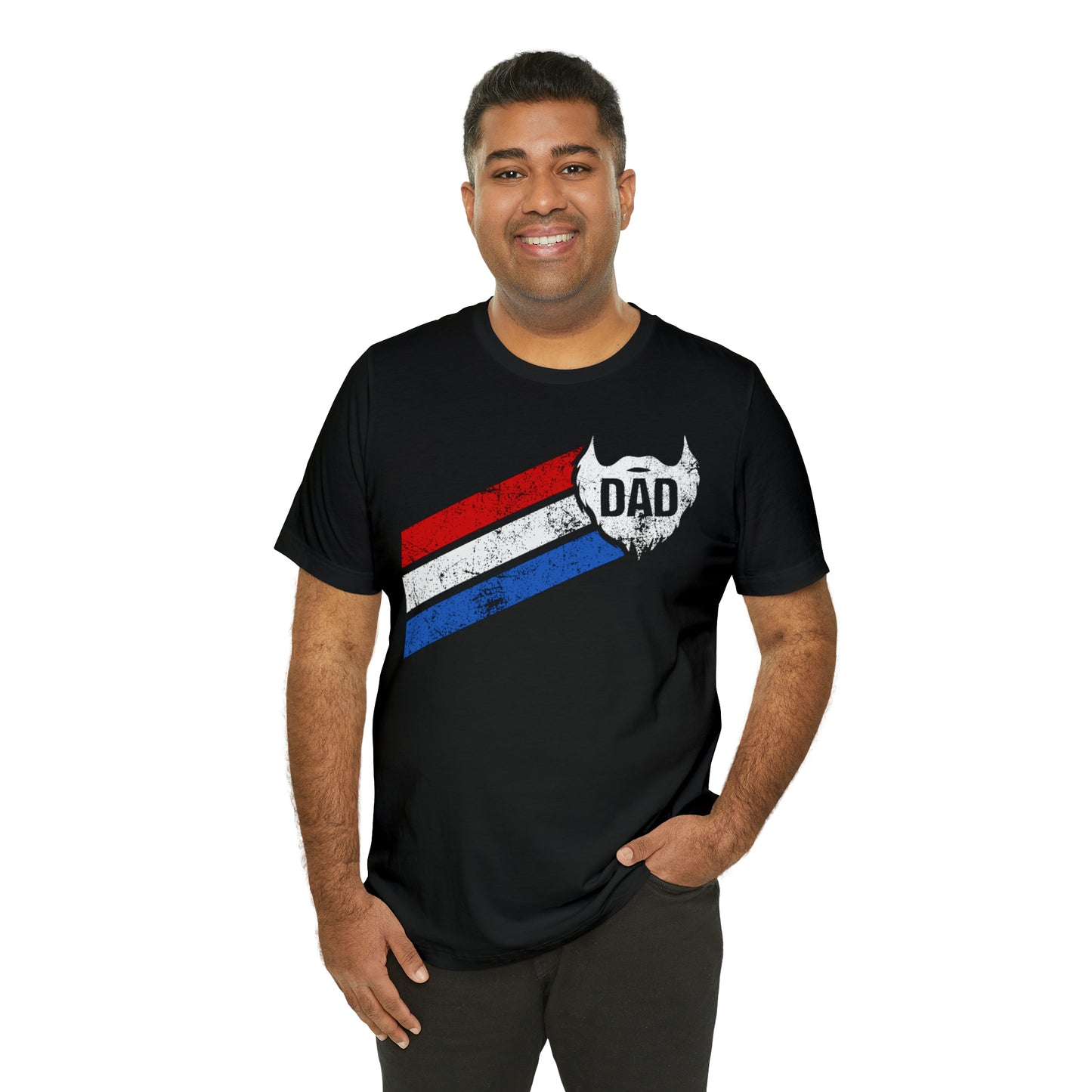 Dad Beard w/ Red, White & Blue Stripes | T-Shirt