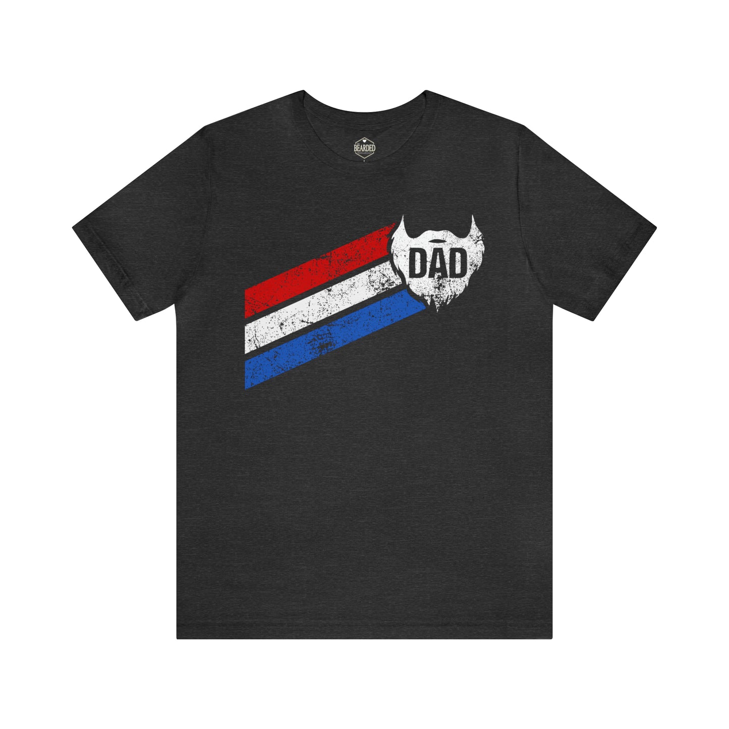 Dad Beard w/ Red, White & Blue Stripes | T-Shirt