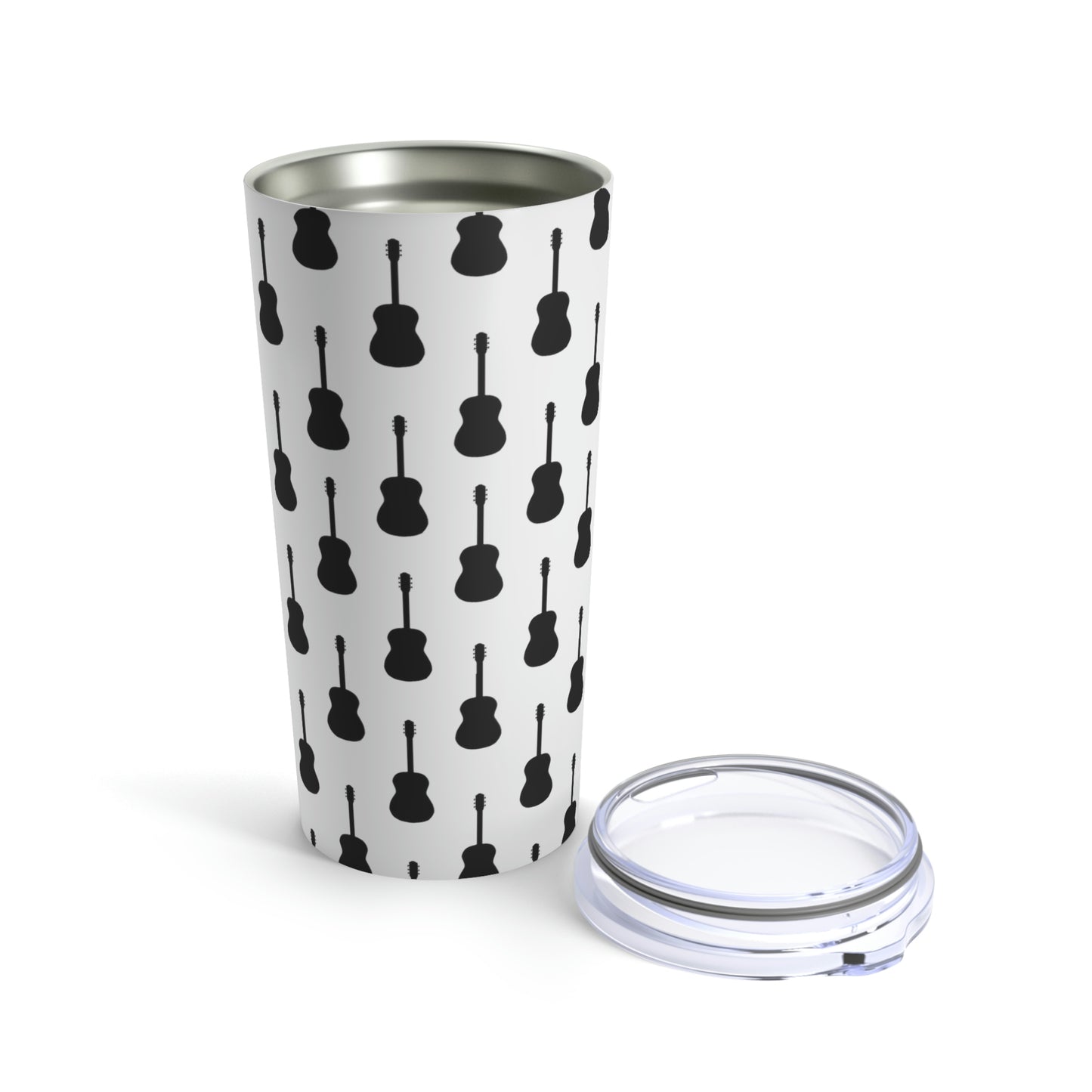 Acoustic Guitar Pattern (White) | Stainless Steel Tumbler 20oz