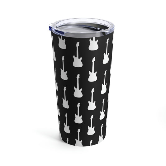 Strat-Style Guitar Pattern (Black) | Stainless Steel Tumbler 20oz