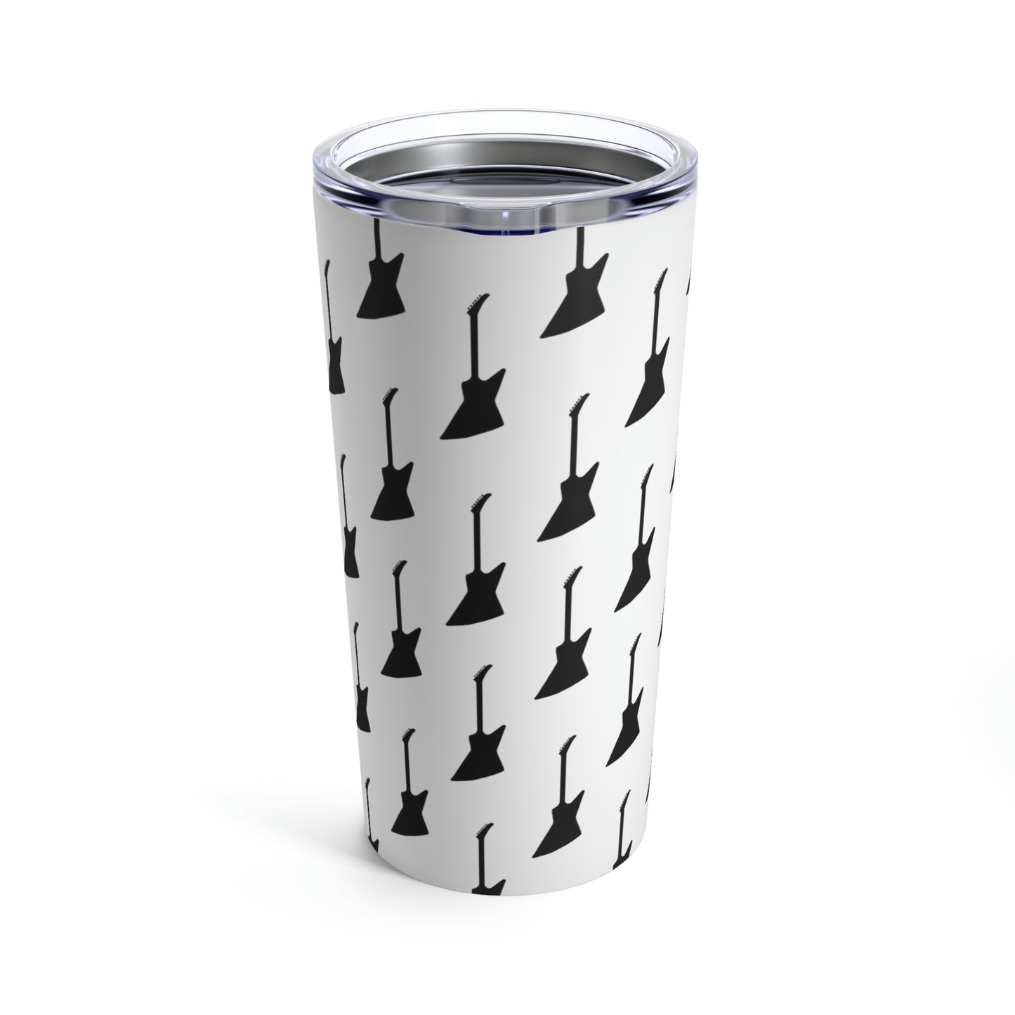 Explorer-Style Guitar Pattern (White) | Stainless Steel Tumbler 20oz