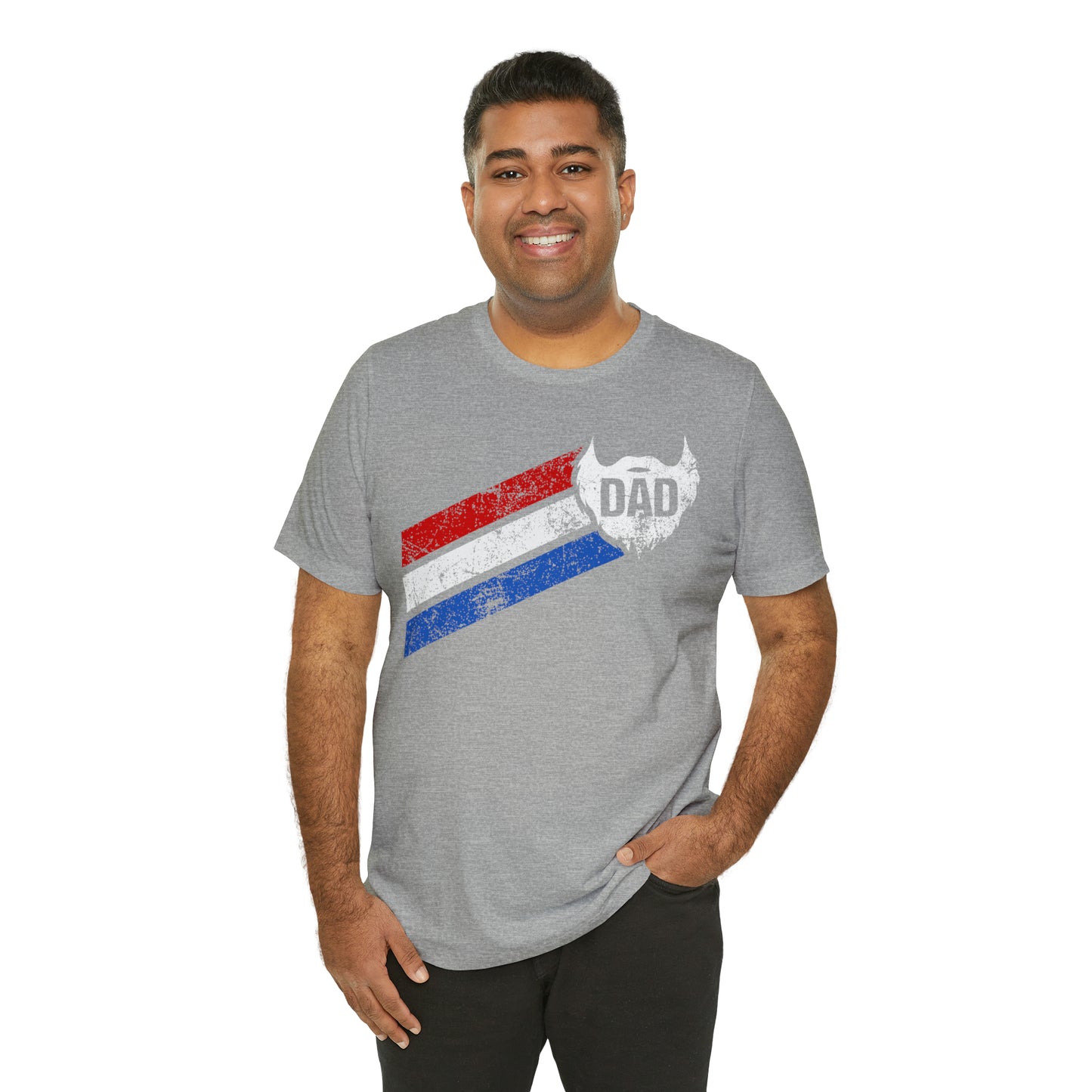 Dad Beard w/ Red, White & Blue Stripes | T-Shirt