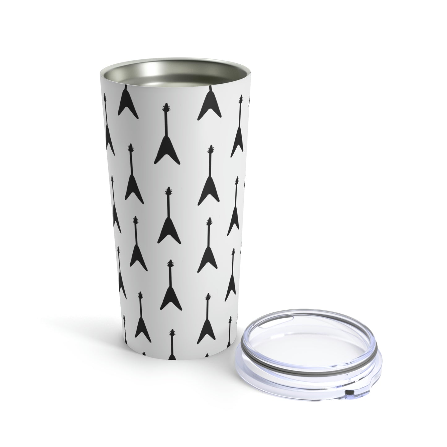 V-Style Guitar Pattern (White) | Stainless Steel Tumbler 20oz