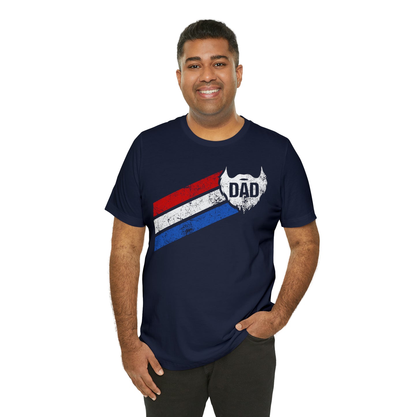 Dad Beard w/ Red, White & Blue Stripes | T-Shirt