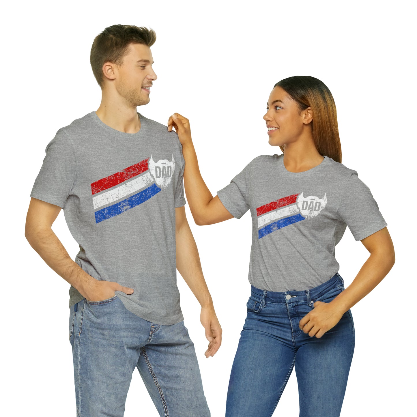 Dad Beard w/ Red, White & Blue Stripes | T-Shirt