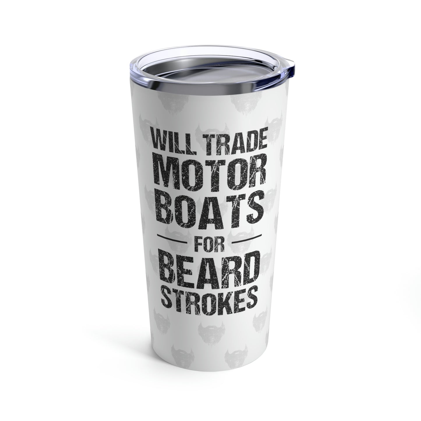 Motor Boats for Beard Strokes (White) | Stainless Steel Tumbler 20oz