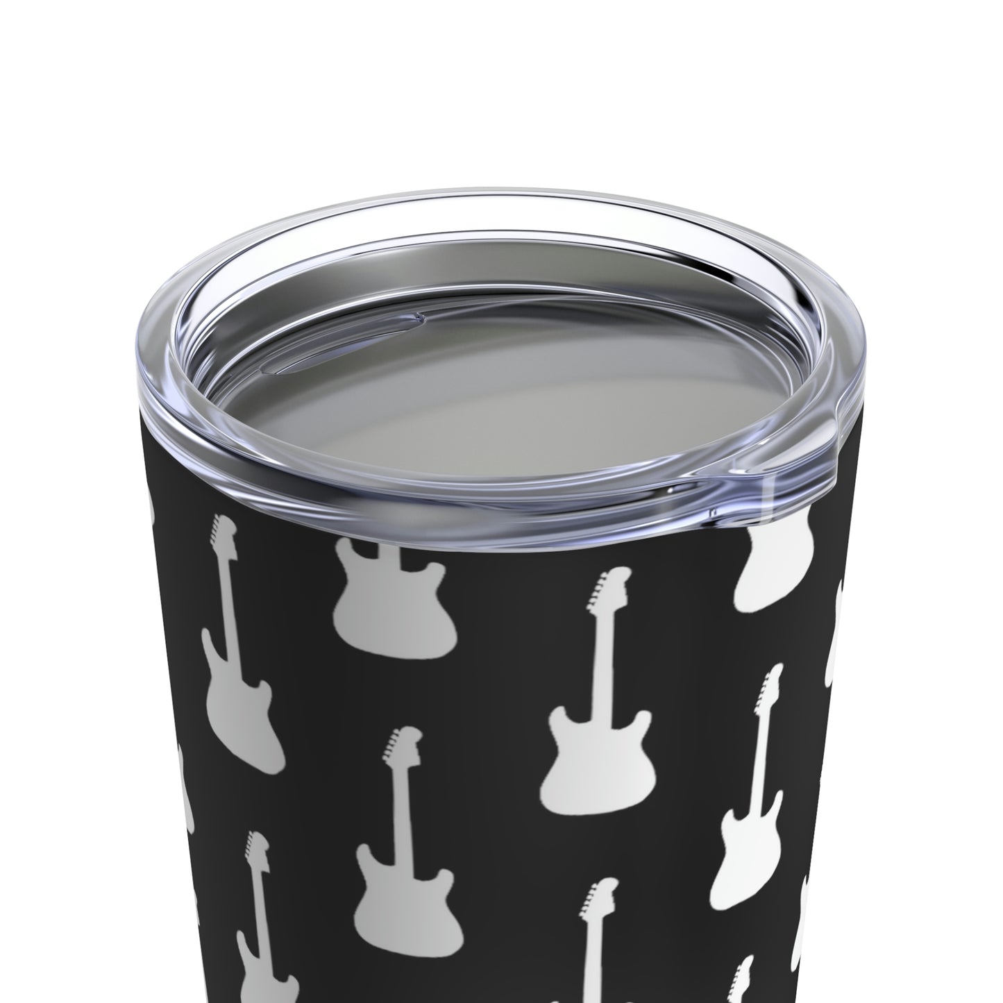 Strat-Style Guitar Pattern (Black) | Stainless Steel Tumbler 20oz