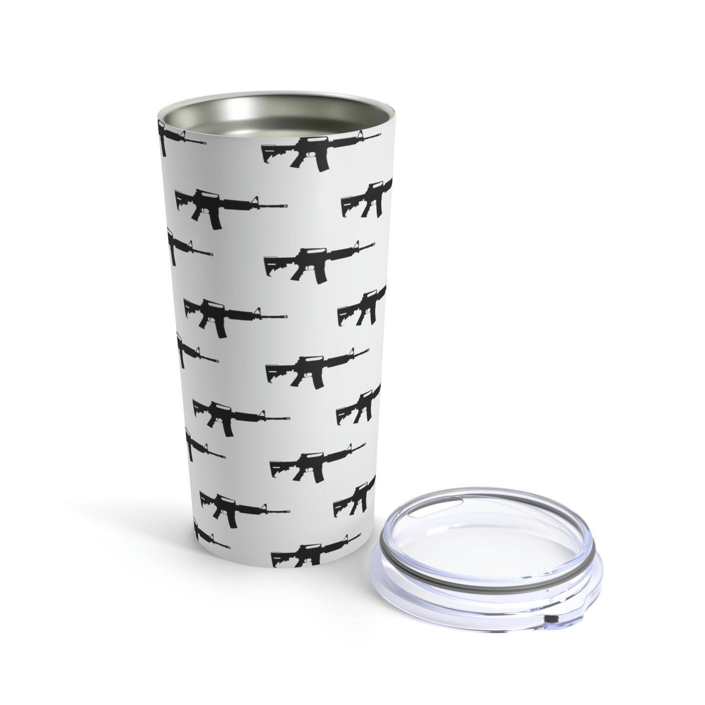 AR-15 Style Pattern (White) | Stainless Steel Tumbler 20oz