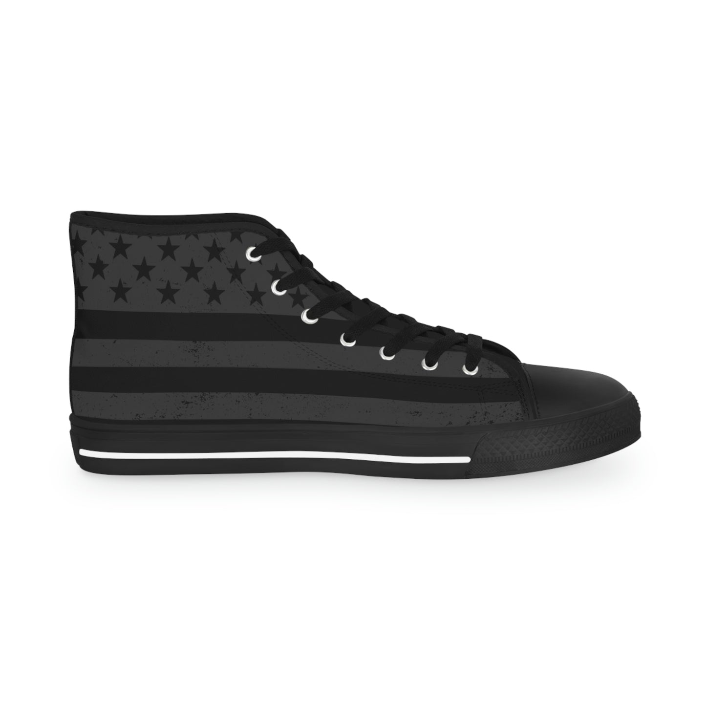 Distressed 'Merican Flag - Black | High Top