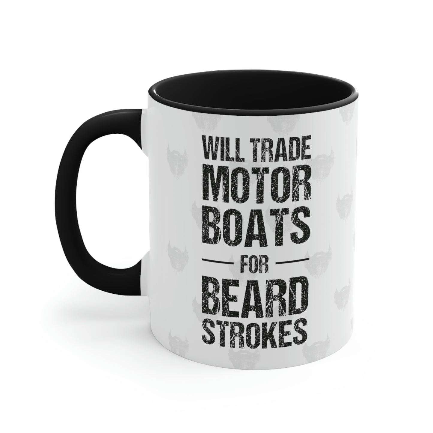 Motor Boats for Beard Strokes | Two-Tone 11 oz. Coffee Mug