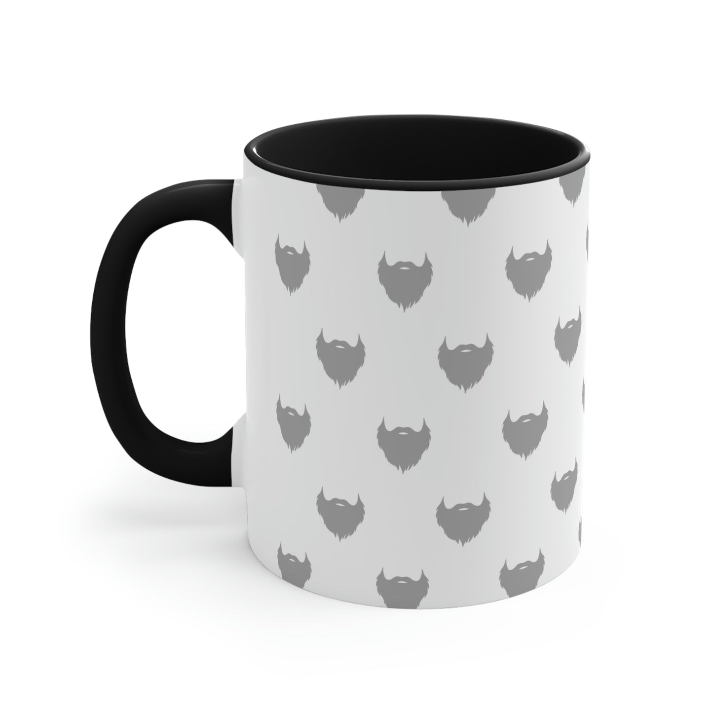 Beard Pattern (Grey) | Two-Tone 11 oz. Coffee Mug