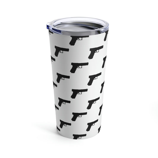 Handgun Pattern (White) | Stainless Steel Tumbler 20oz