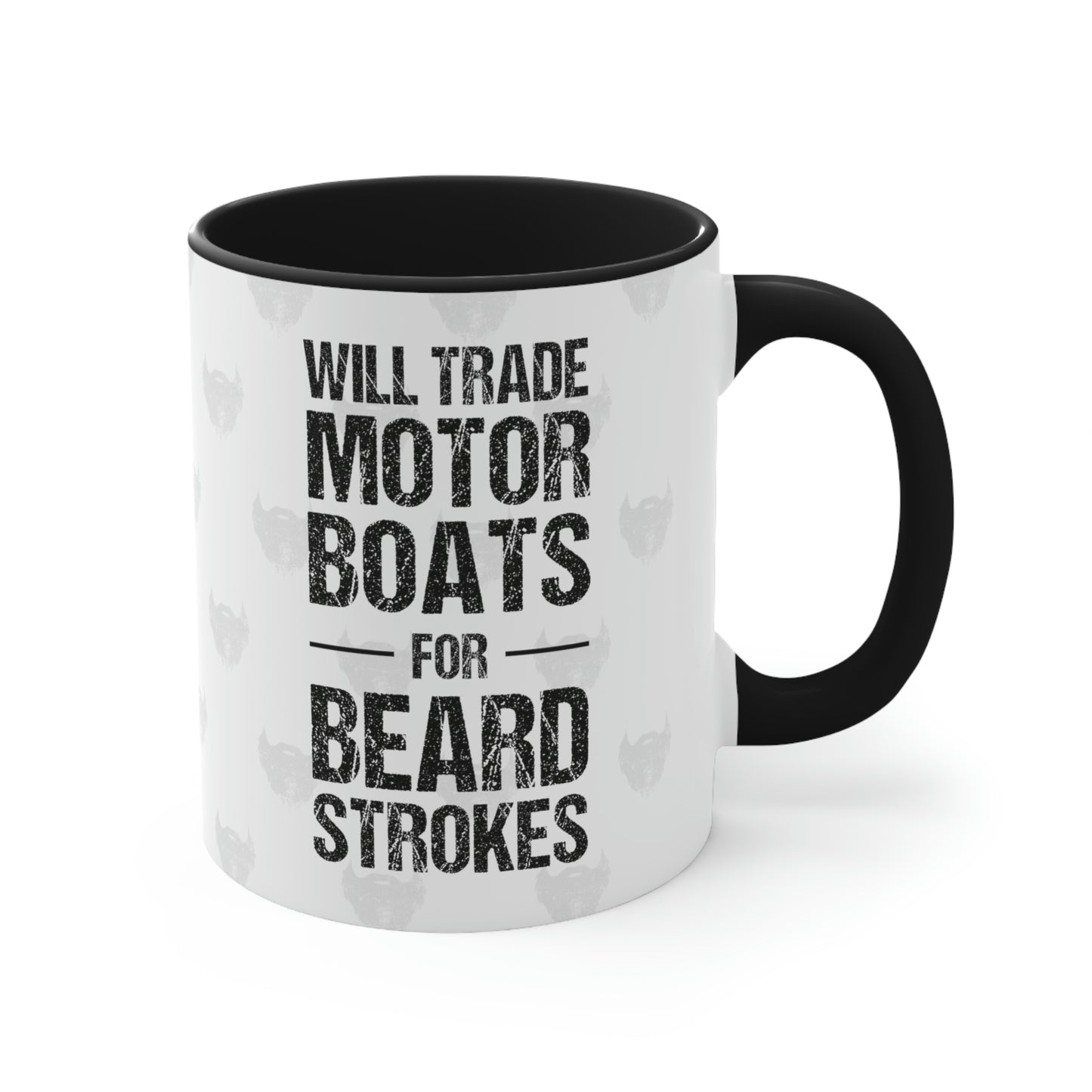 Motor Boats for Beard Strokes | Two-Tone 11 oz. Coffee Mug